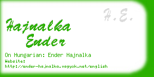 hajnalka ender business card
